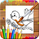 libro de colorear de aves icono