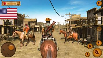 Cowboy Horse Riding Wild West Affiche