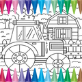 Country Farm Coloring Book