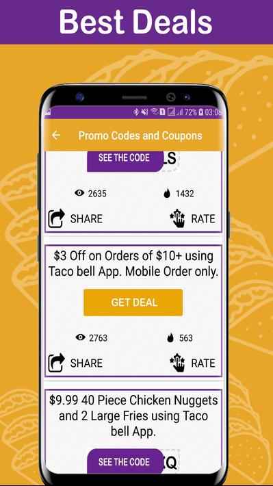 Coupons For Taco - Food Coupon, Discount Code 107% for Android - APK Download