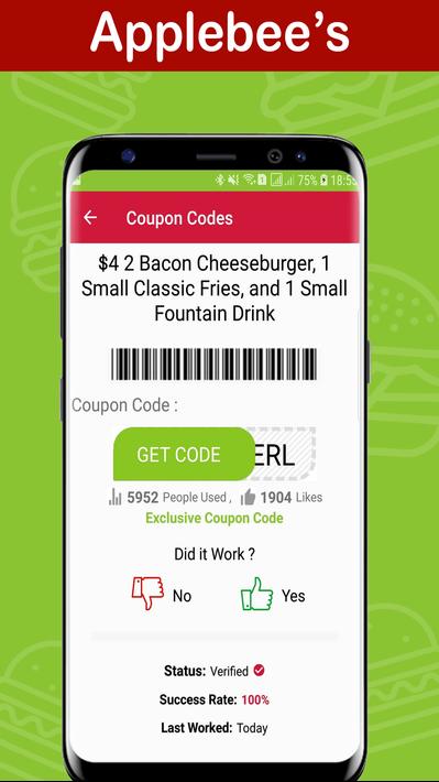 Coupons For Applebees - Food Coupon , Deals 105%ðŸ¹ para Android - APK Baixar