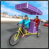 Conductor de bicicleta tuk tuk icono