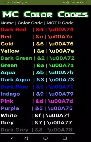 Minecraft Color Codes Apk For Android Download