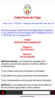 Code Pénal du Togo Plakat