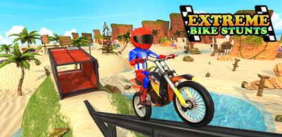 Superhero Moto Bike Stunt Racing Game Affiche