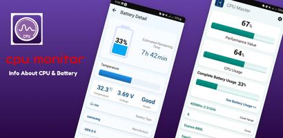 Phone CPU Monitor & Battery Affiche