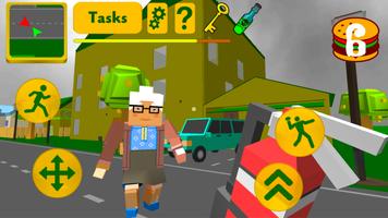 Craft Granny. Blocky Neighbor Escape 3D постер