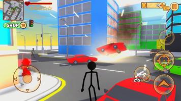 Stickman Auto Crime Craft Hero captura de pantalla 1