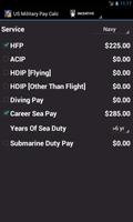 US Military Pay Calc Plus capture d'écran 1