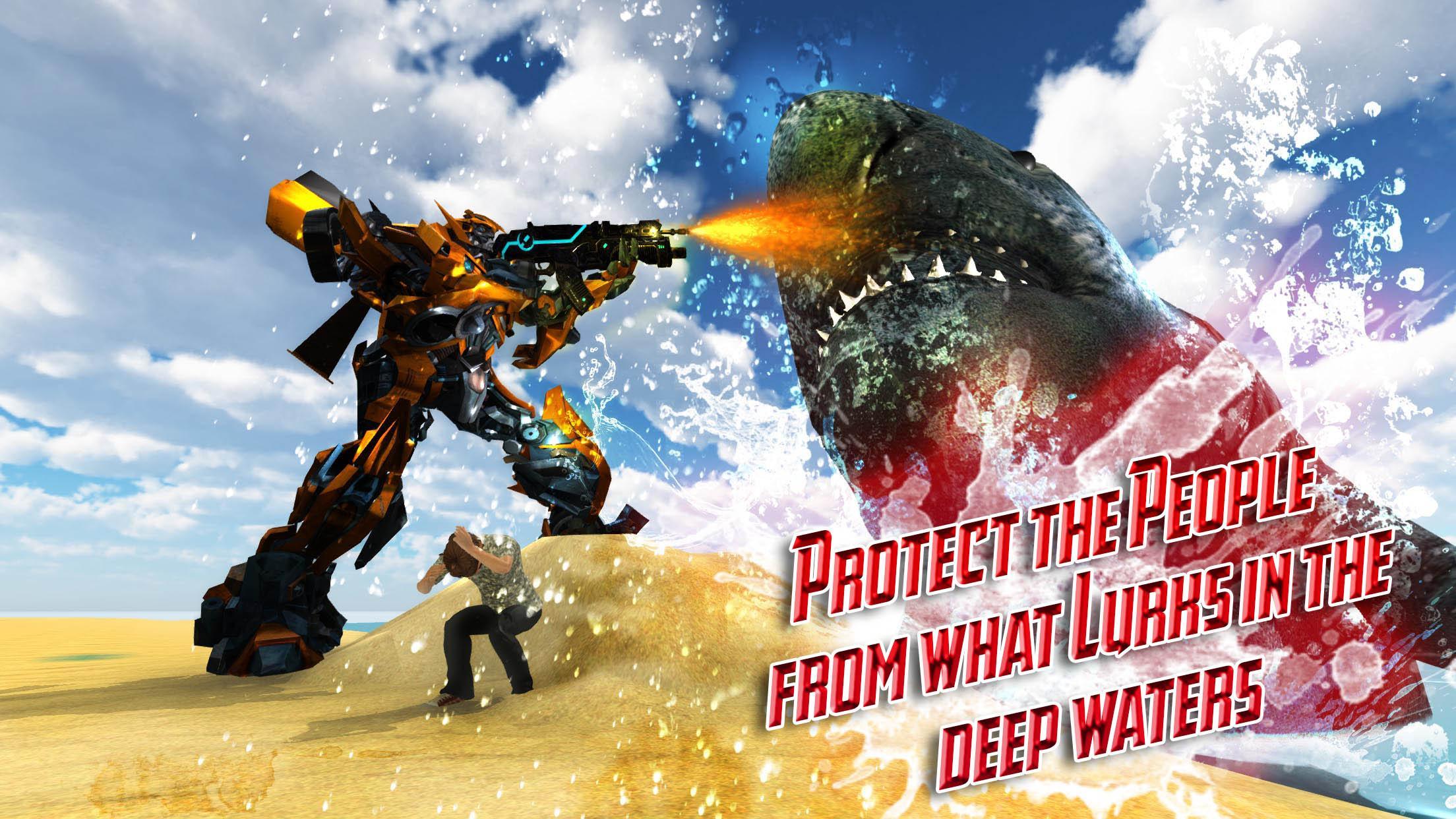 Auto Roboter Shark Jagd Monster Shark Survival Fur Android Apk Herunterladen