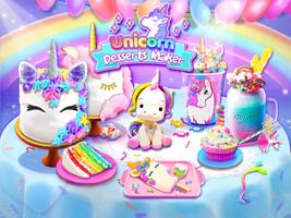 Rainbow Unicorn Foods & Desser Plakat