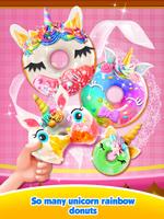 Unicorn Rainbow Donut - Sweet Desserts Bakery Chef الملصق