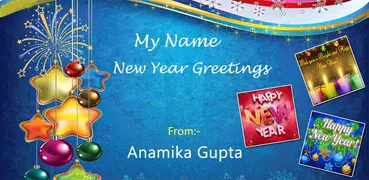 New Year Greeting Card with Name