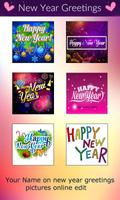 New Year Greeting Card with Name ポスター