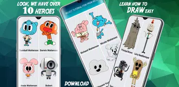 How to draw Gumball and Darwin