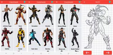 How to draw Mortal K characters