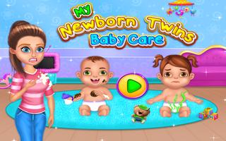 My Newborn Twins Baby Care Affiche