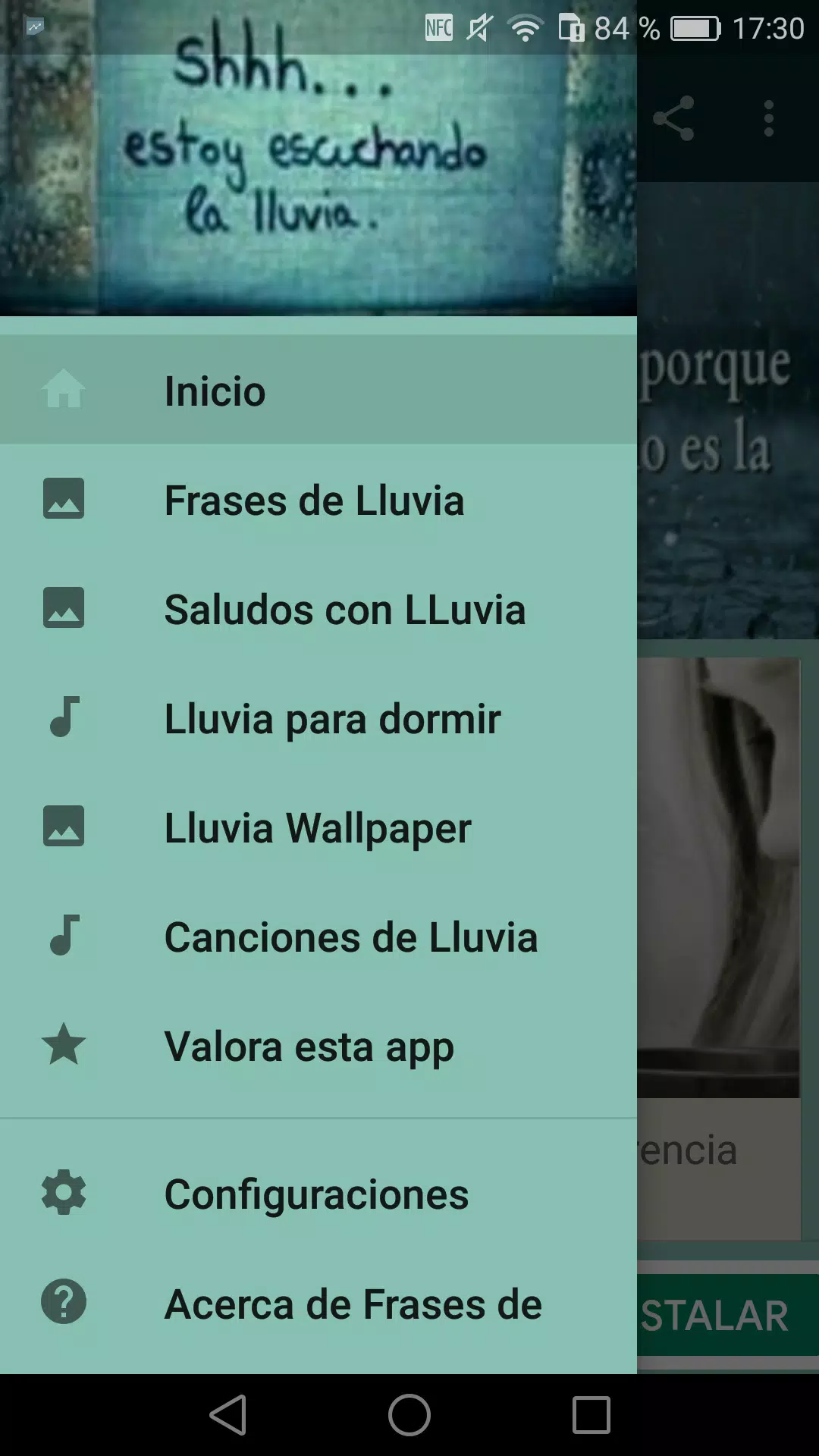 Tải xuống APK Frases de LLuvia - Sonidos de Lluvia y Truenos cho Android