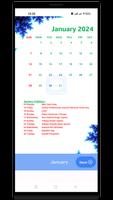 Calendar 2024 & Holidays imagem de tela 2