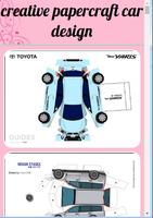 diseño creativo del coche papercraft Poster