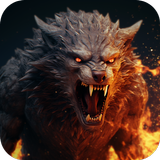 Angry Fire Wolf Live Wallpaper icône