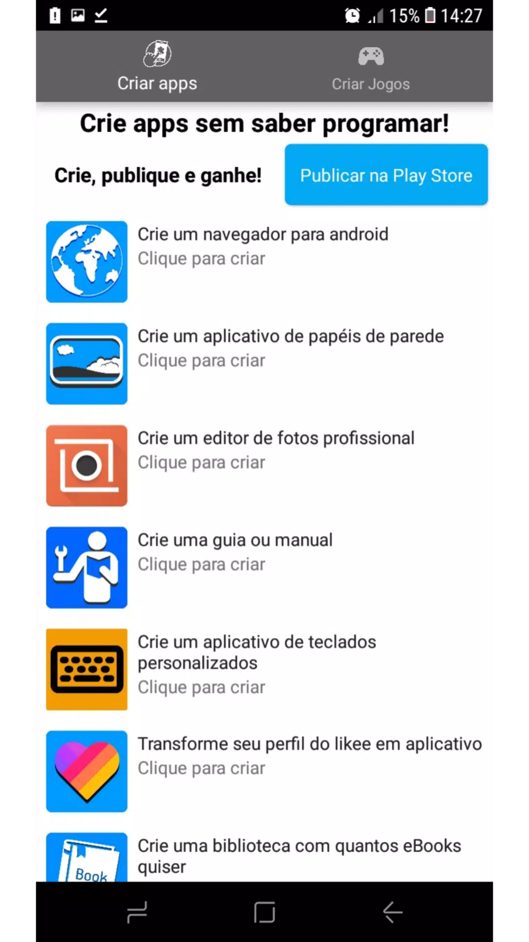 MELHORES APLICATIVOS PARA CRIAR JOGOS NO CELULAR