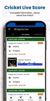 HD Sports - Live Cricket Score capture d'écran 2