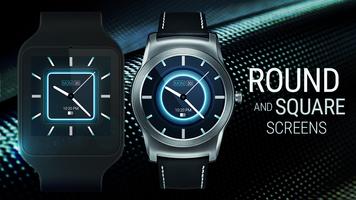 Blue Carbon Analog Watch Face screenshot 1