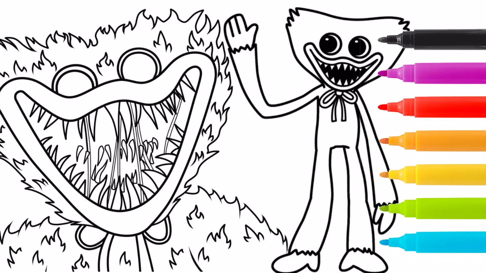 Coloring page Poppy Playtime : Huggy Wuggy 2