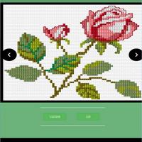 Cross Stitch Flowers poster