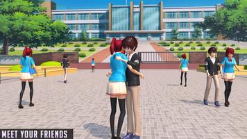 Anime School 3D: Virtual High School Life Games captura de pantalla 2