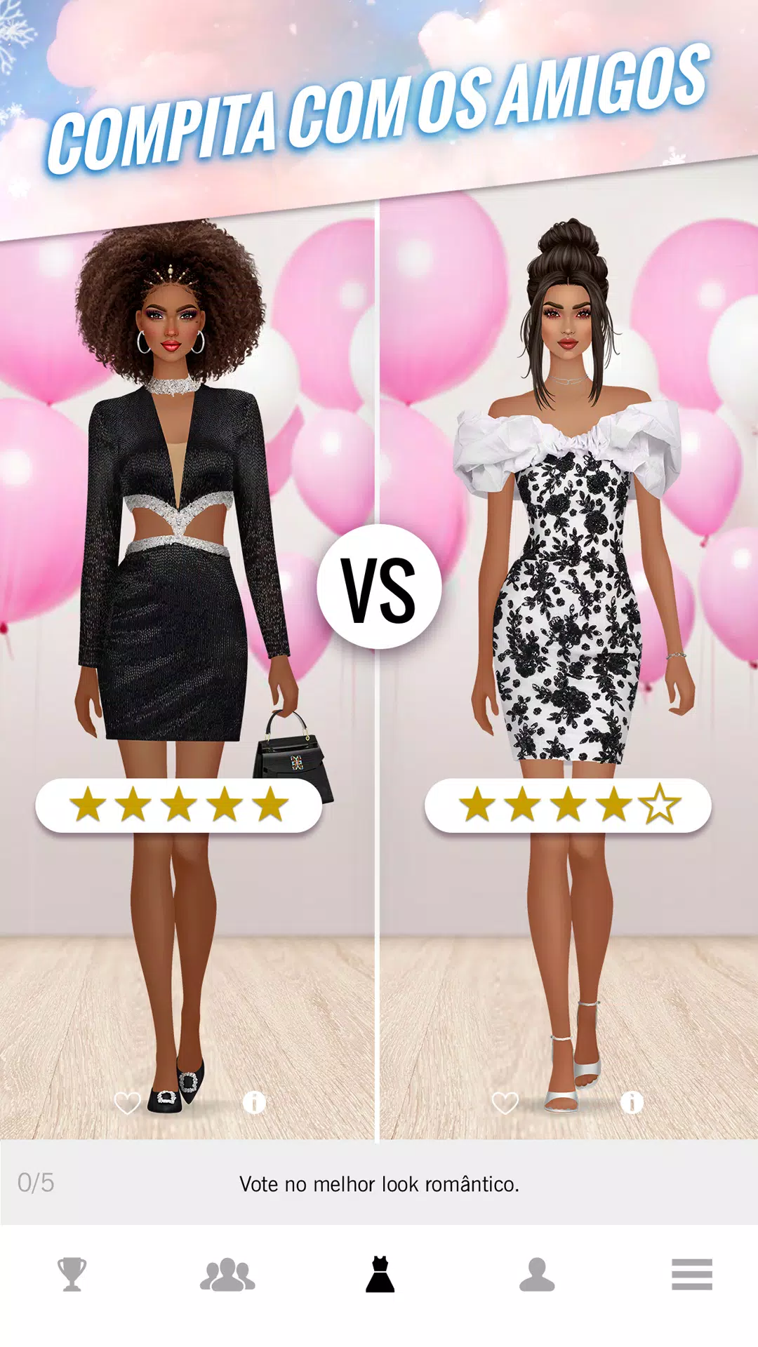 Versão antiga de Covet Fashion, o jogo de moda