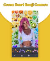 Crown Heart Emoji Camera Affiche