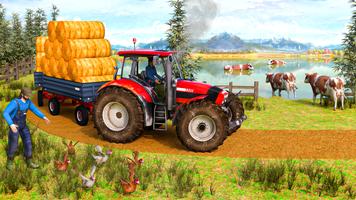 Farm Tractor Farming Games Sim পোস্টার