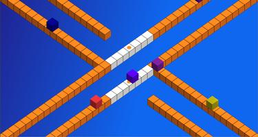 3D line coloured cube game. poster
