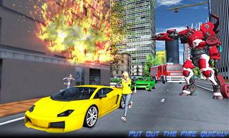 Robot Fire Truck Transforming Robot City Rescue screenshot 1