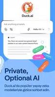 DuckDuckGo, optional Duck.ai Ekran Görüntüsü 3