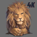 Lion Art Wallpaper 4K