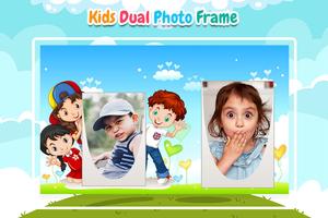 cadres photo double enfants Affiche