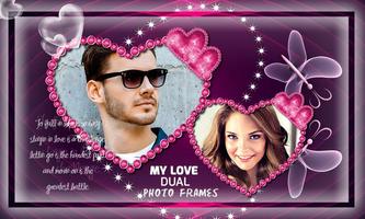 Couple Love Dual Photo Frames Affiche