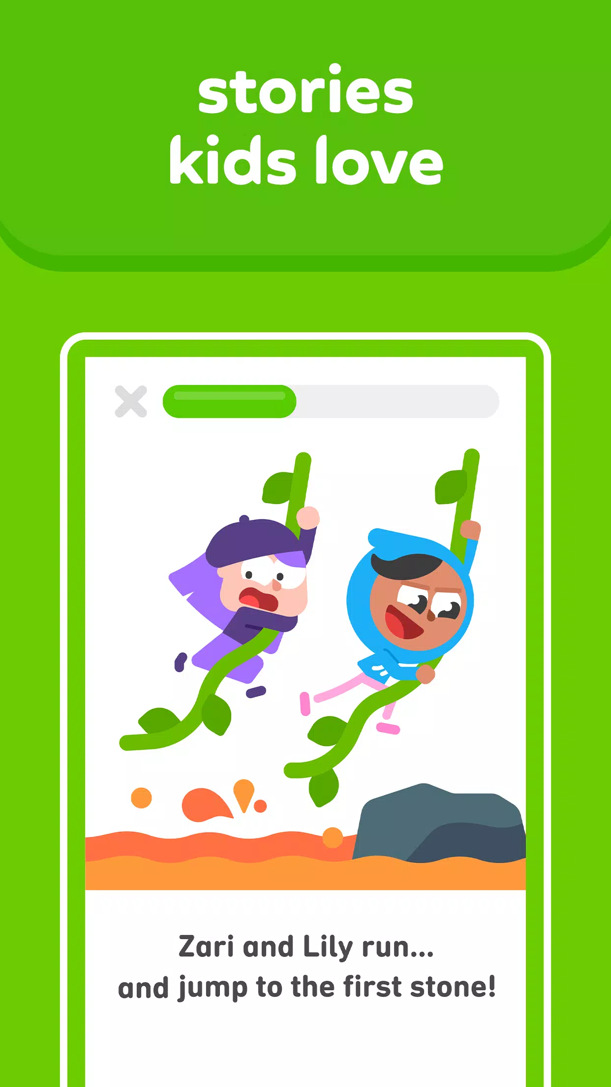 screenshot of Endless Alphabet app showing a word puzzle with monsters