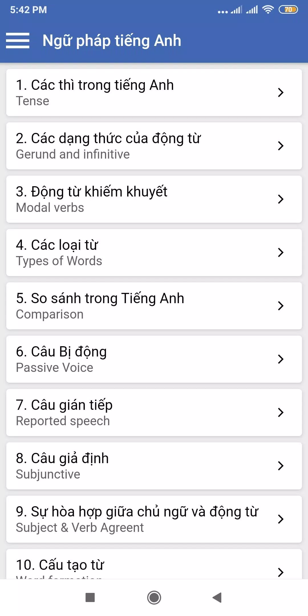 Ngữ Pháp Tiếng Anh - Bài Tập C Apk For Android Download