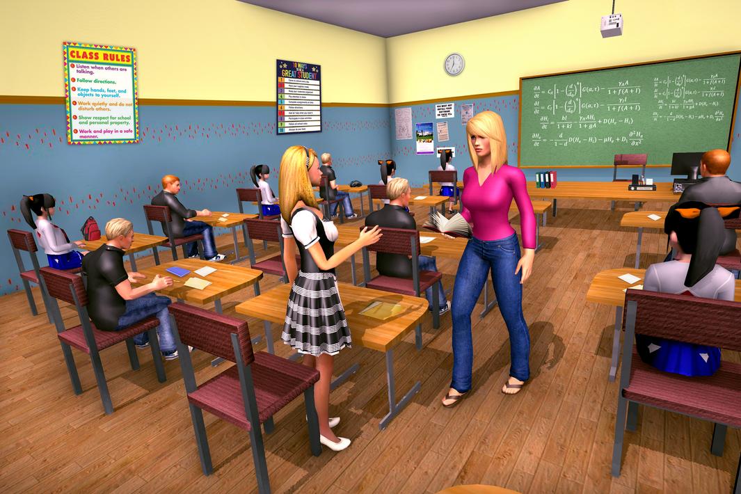 High School Girls Simulator 3D постер.