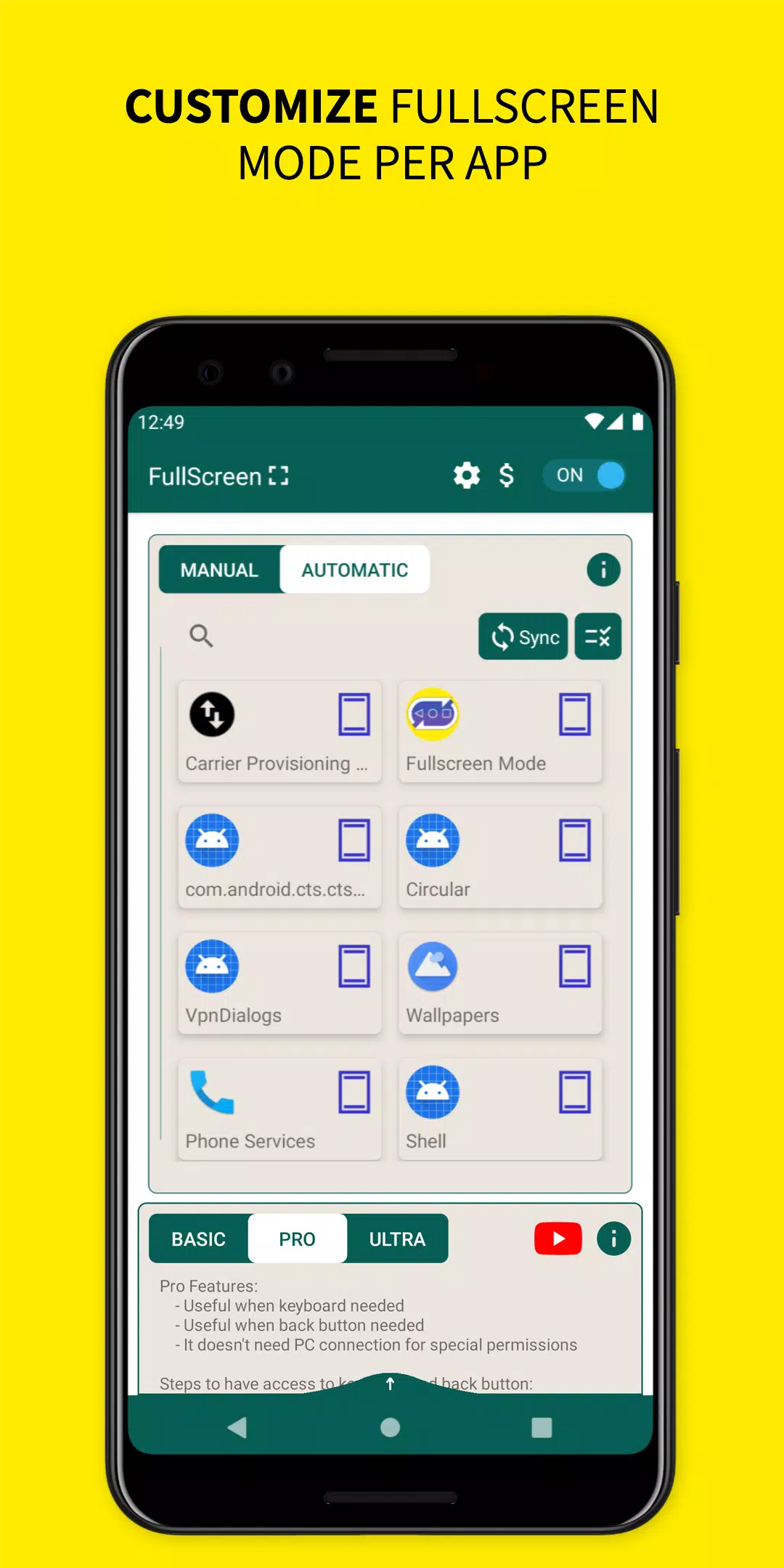Immersive Full-Screen Mode Mod apk [Paid for free][Free purchase