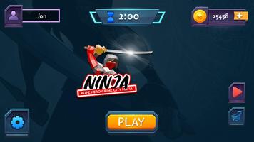 Ninja Seil Held Verbrechen Stadt Plakat