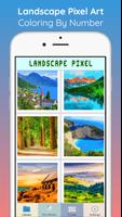 Landscape Pixel Art Coloring Cartaz