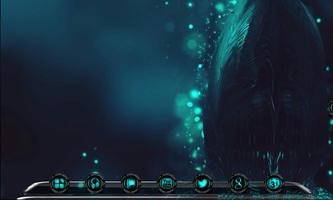 Alien Cyan Next Launcher theme poster
