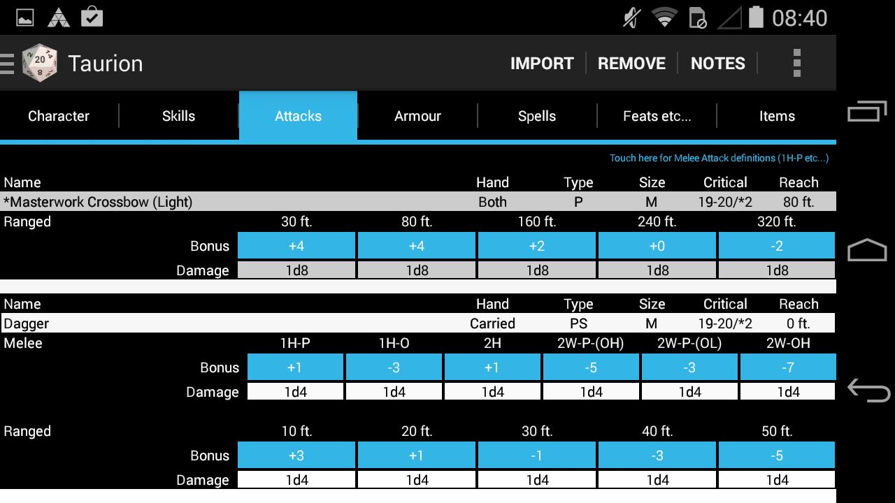 Character import. PCGEN.