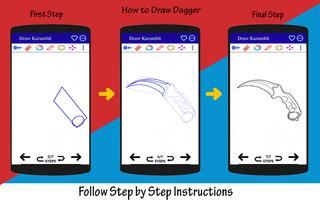 كيفية رسم خنجر سهل تصوير الشاشة 1
