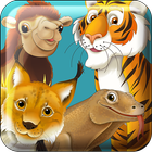 Puzzle coloring Asia Animals-icoon